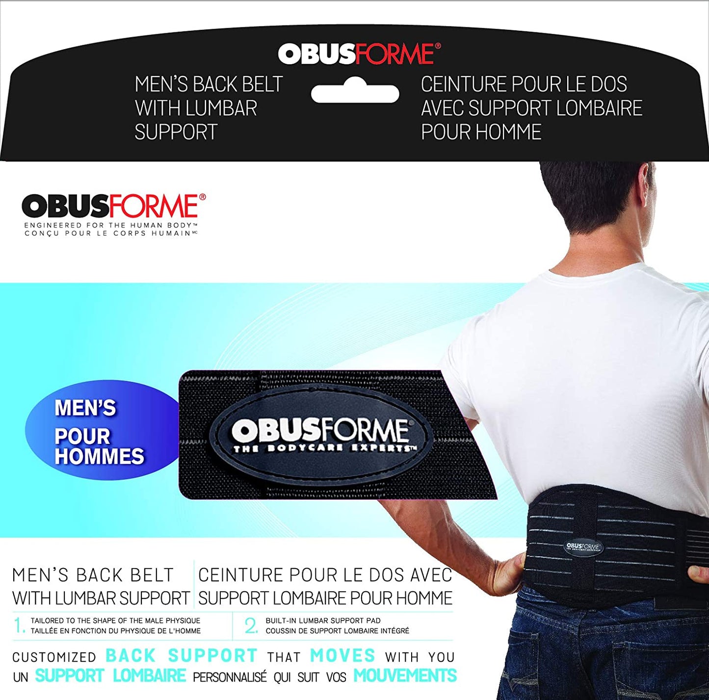 Male Back Belt With Lumbar Support Large/X-Large