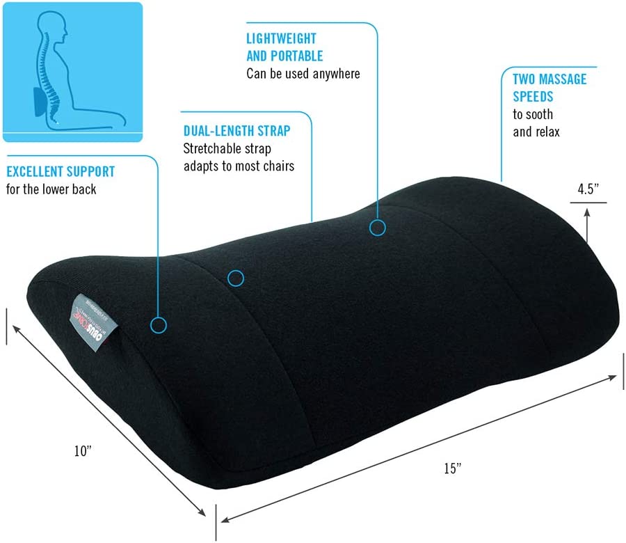 ObusForme Side to Side Lumbar Cushion with 2 Speed Massage