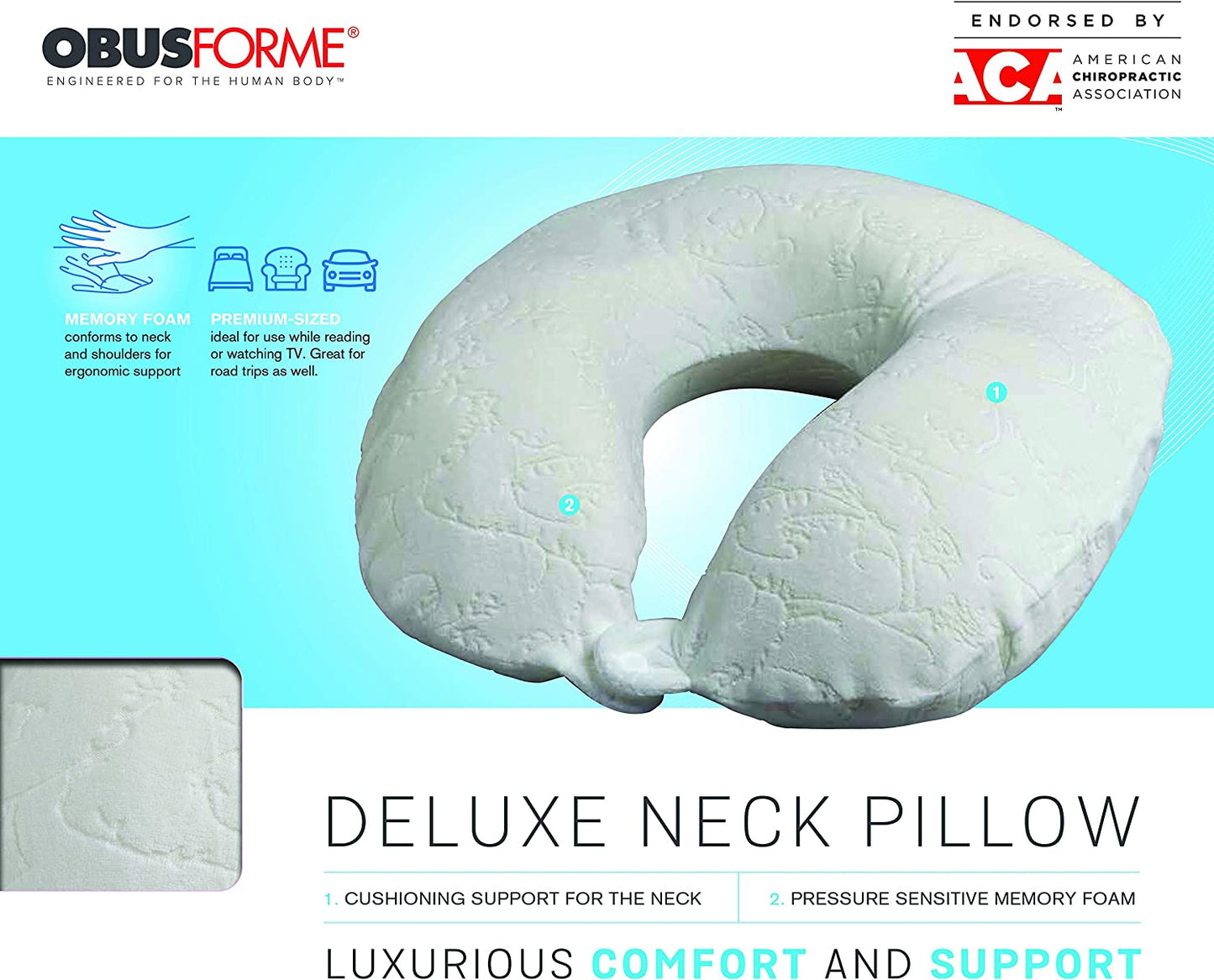 Memory Foam Neck Travel Pillow for Neck and Shoulder Support